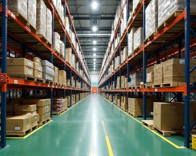 Interior shot of the Newton NH high-bay warehouse facility